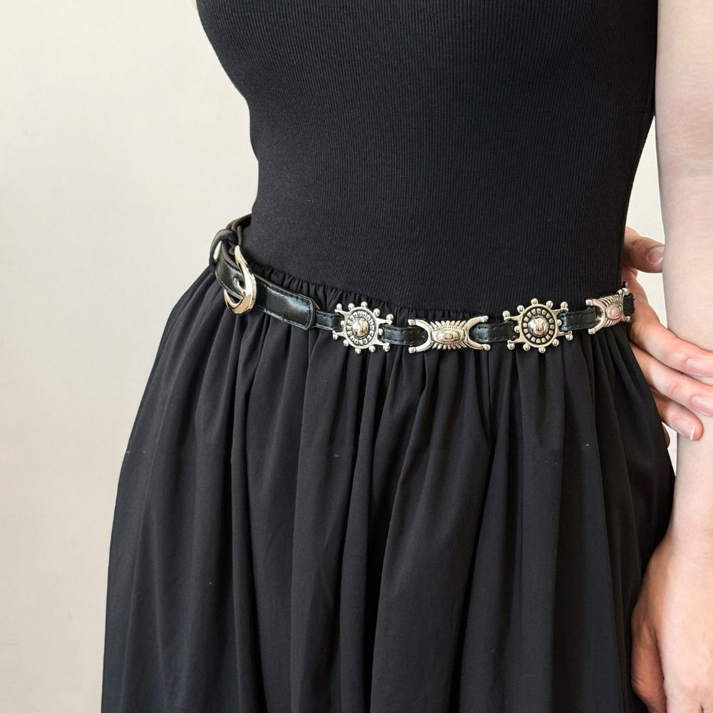 Y2K Ethnic Fashion - Ceintures sculptées en métal style Y2K,