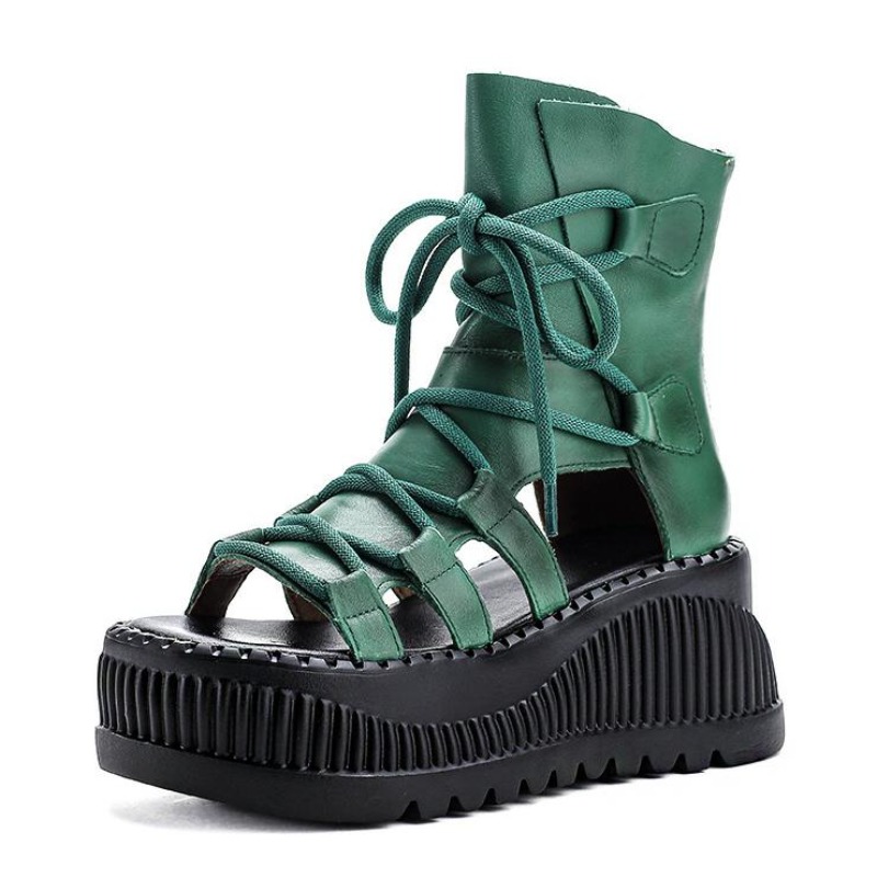 Ethnic Fashion Style - Bottines ethniques en cuir véritable de