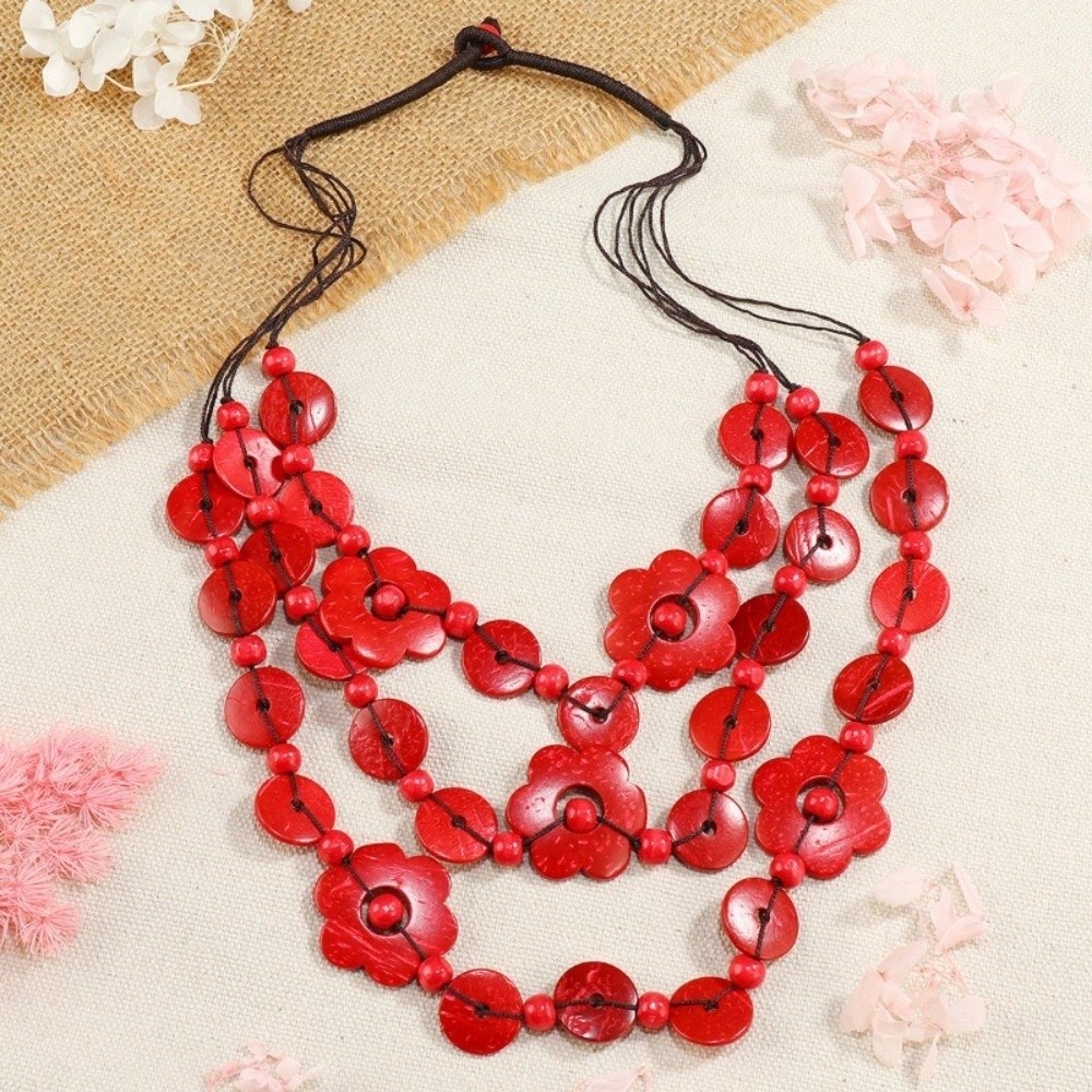 Y2K Ethnic Fashion - Collier long ethnique bohème multicouche avec