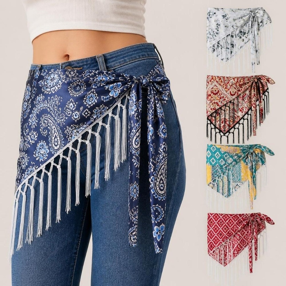Y2K Ethnic Fashion - Écharpe de taille ethnique à imprimé