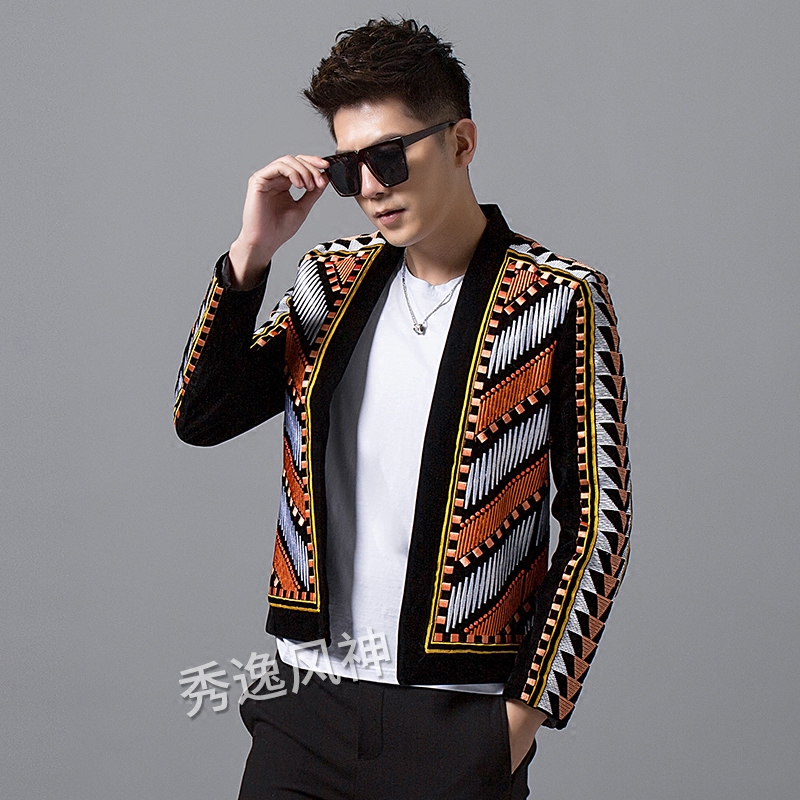 Ethnic Fashion Imports - Veste Homme Style Ethnique en Velours