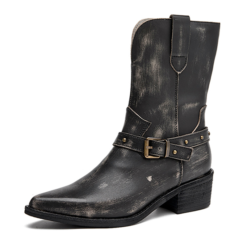 Ethnic Fashion Style - Bottines ethniques à talons épais en