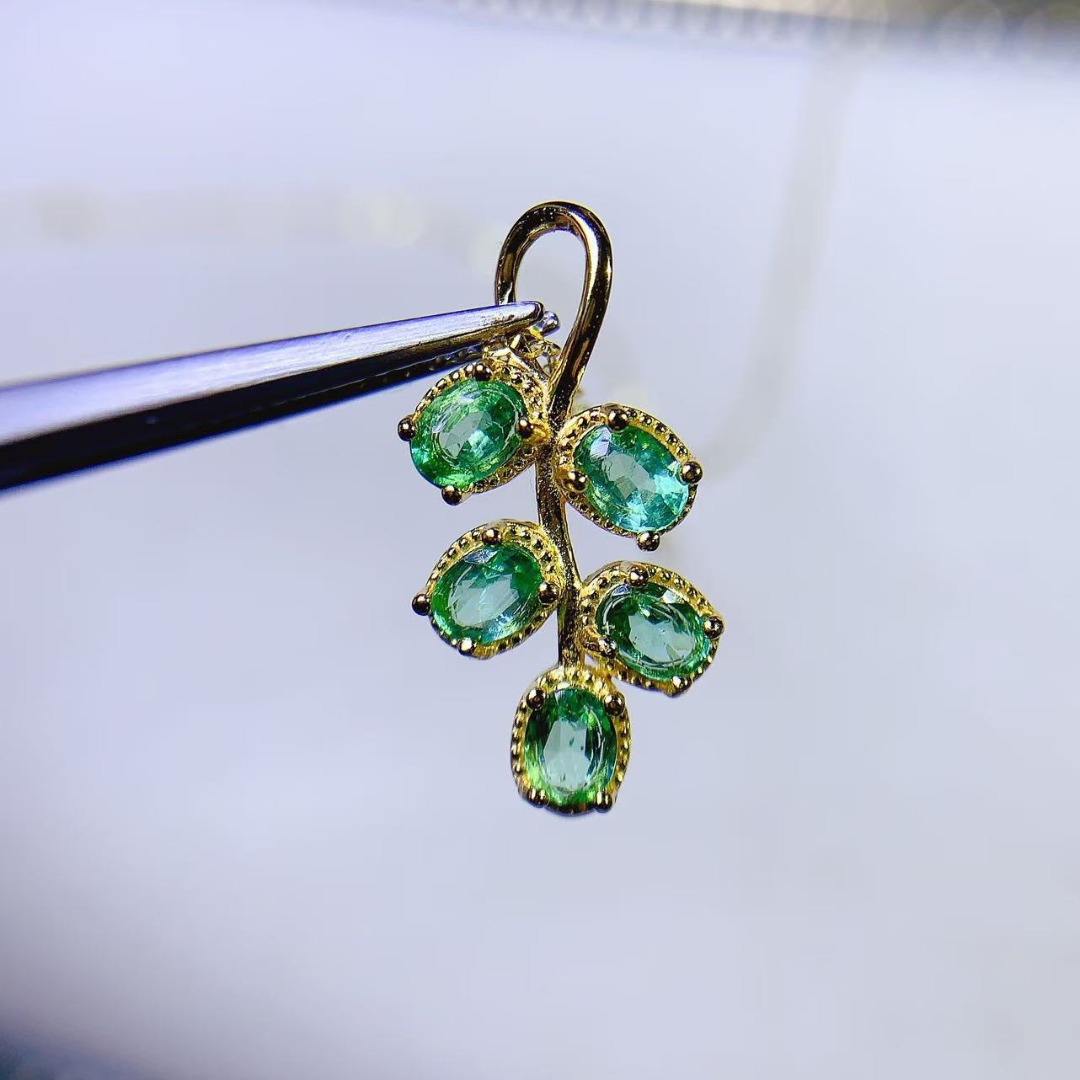 Ethnic Fashion Design - Opulent véritable émeraude S925 pendentif en