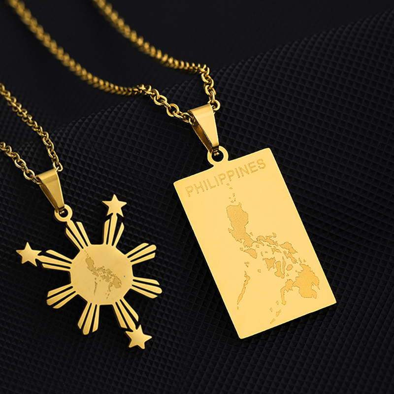 Ethnic Fashion Philippines - Collier avec pendentif en acier inoxydable