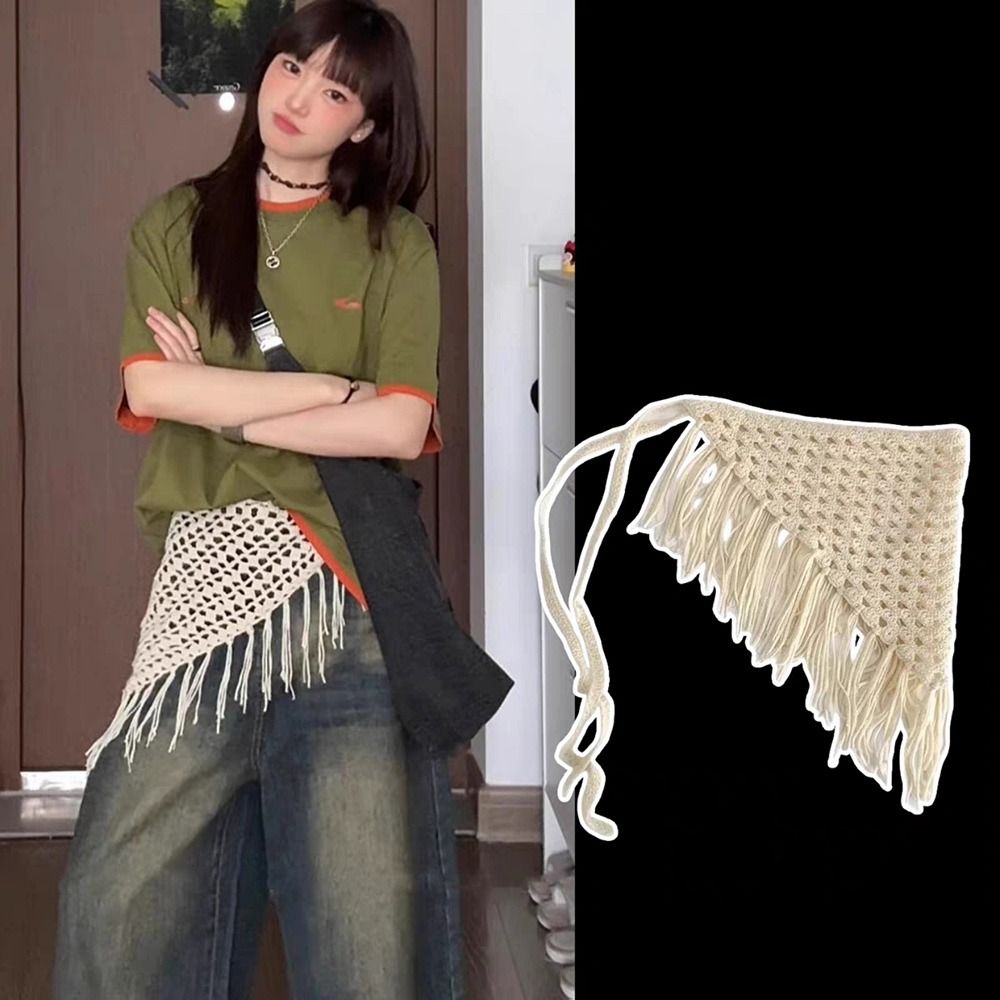 Y2K Ethnic Fashion - Ceinture à franges tendance, ceinture ethnique