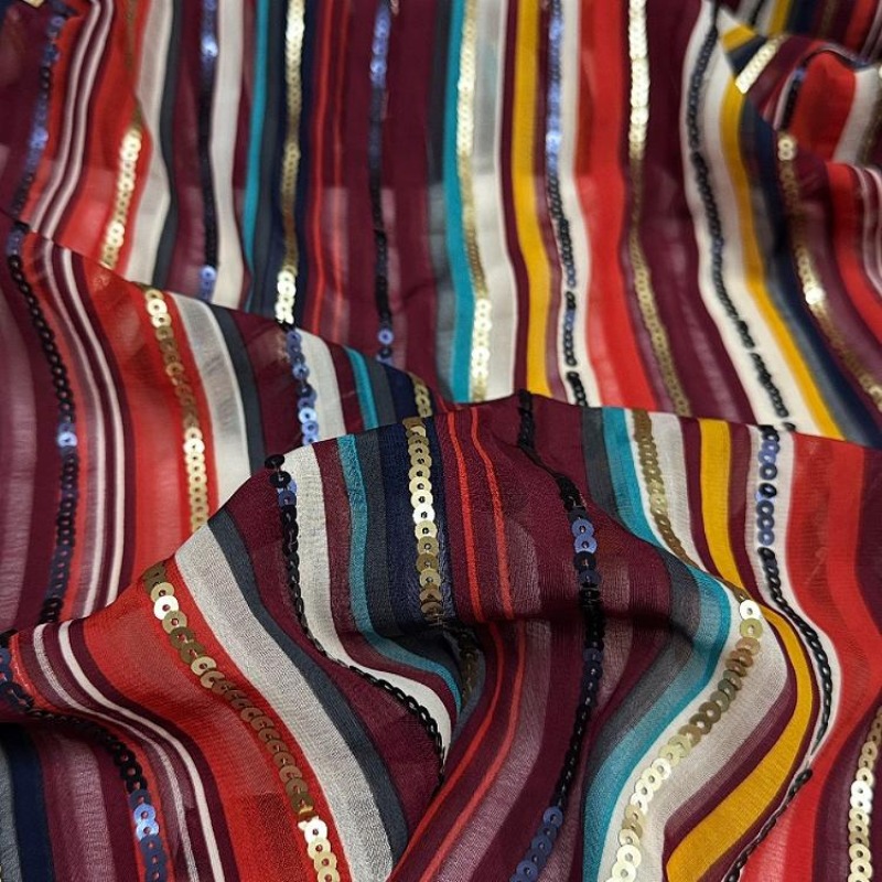 Tissu à paillettes brodé à ray - Ethnic Fashion Design avis et prix