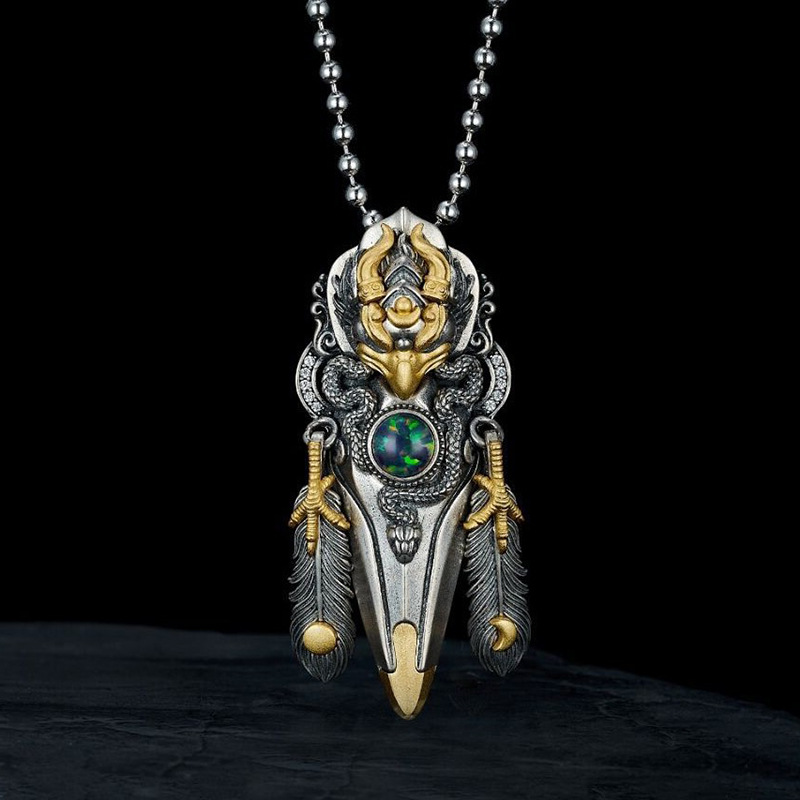 Collier pendentif plume de Gar - Y2K Ethnic Fashion avis et prix