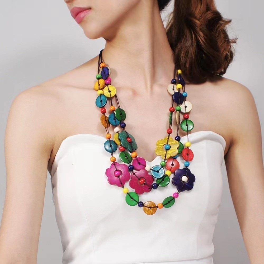 Collier long ethnique bohème m - Y2K Ethnic Fashion avis et prix