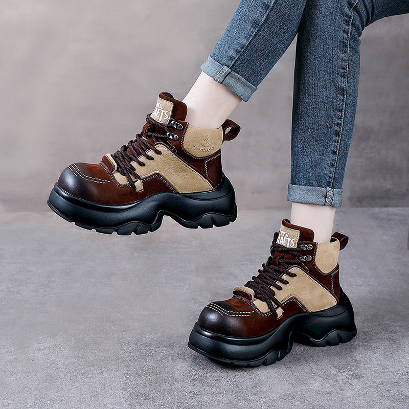 Bottines compensées en cuir vé - Ethnic Fashion Style avis et prix