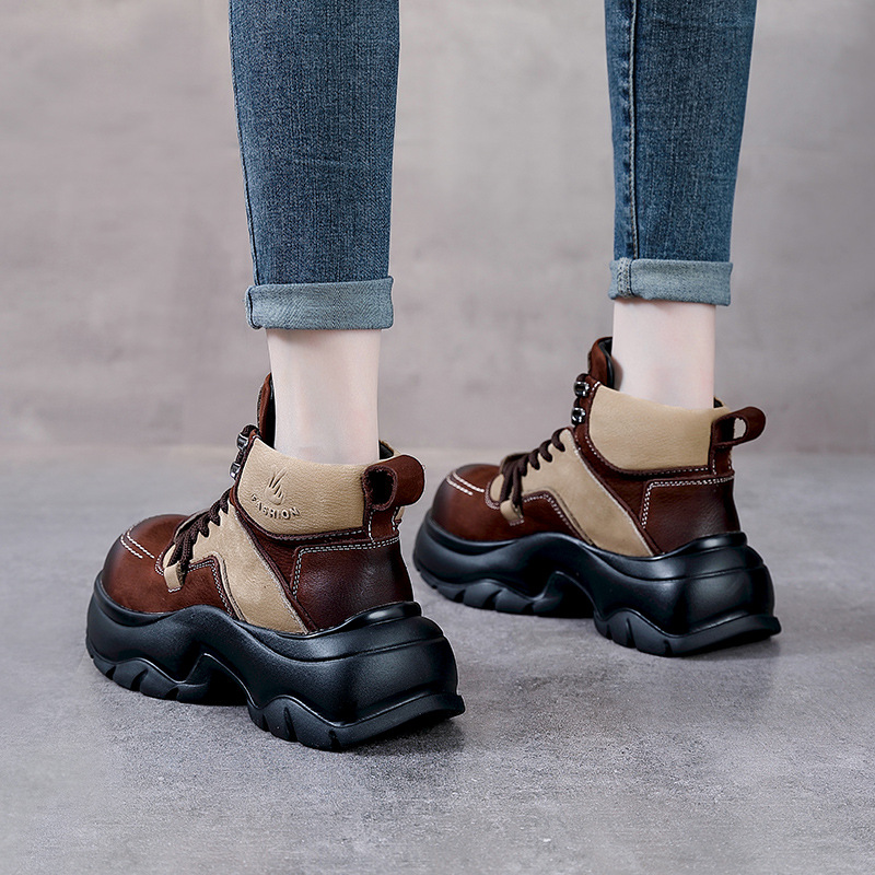 Bottines compensées en cuir vé - Ethnic Fashion Style avis et prix
