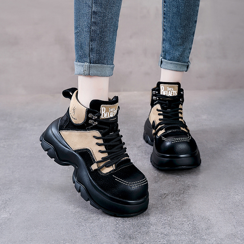 Bottines compensées en cuir vé - Ethnic Fashion Style avis et prix