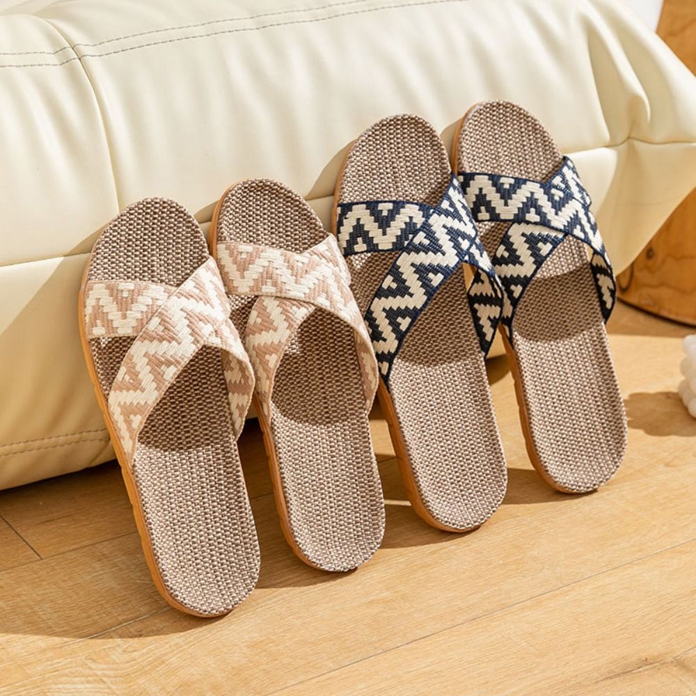 Chaussons croisés en lin style - Ethnic Fashion Style avis et prix